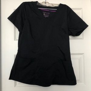 Healing hands black scrub top